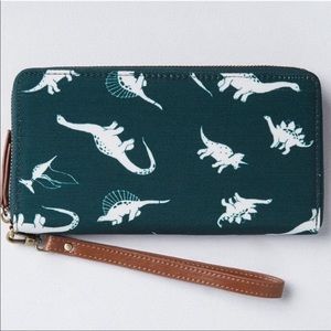 ModCloth Camp Director Green Dinosaur Wallet